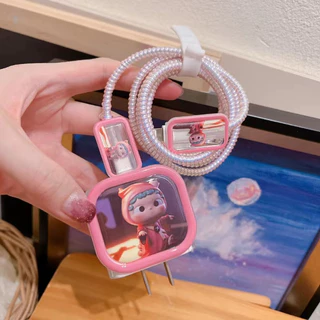 🚚พร้อมส่งจากไทย🚚 20W 🔥พร้อมส่ง🔥ชุดแต่งสายชาร์จลายการ์ตูน เคสหัวชาร์จ ชุดถนอมสายชาร์จการ์ตูนน่ารักๆ