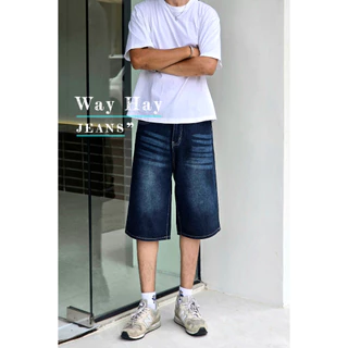 Short jeans กางเกงยีนส์ ทรงหลวม สไตล์เกาหลี แฟชั่น สำหรับผู้ชาย