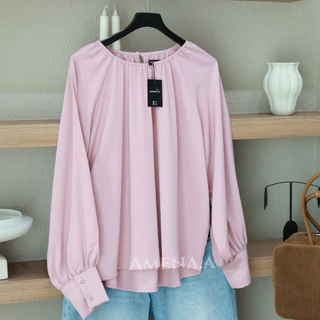 Basic Top เสื้อทรงเบสิคโอเวอร์ไซส์ กระดุมแขน เนื้อผ้าเย็นใส่สบาย แมทง่าย