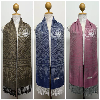 ผ้าพันคอ ผ้าคลุมไหล่ ลายไทย ขนาด 70x180ซม ซื้อเป็นของขวัญของฝาก ผ้าลายขิตลายไทย พร้อมส่ง