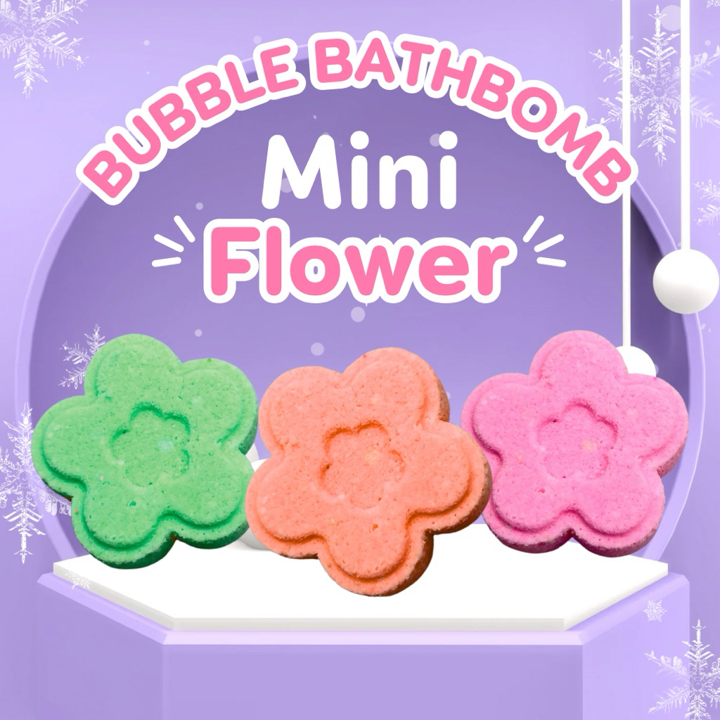 Befizzy Bubble Bath Bomb mini flower ไม่แสบตา สบู่ตีฟอง ทำฟอง ในอ่างอาบน้ำ ติดตัว พกพา โรงแรม บับเบิ้ลบาธ บาสบอม ฟองเยอะ