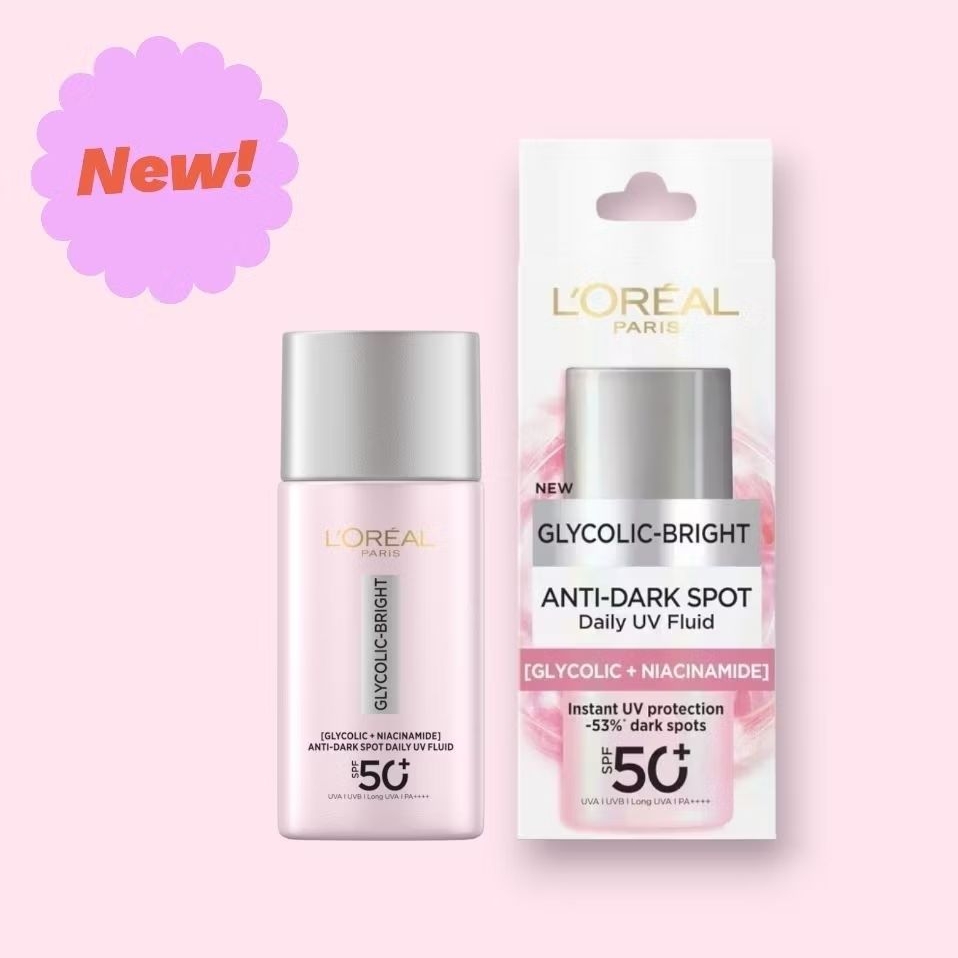 ลอรีอัลปารีส Glycolic-Bright Anti-Dark Spot Daily UV Fluid SPF50+ (เลขที่ใบรับจดแจ้ง10-2-6700012563 ระบุข้างกล่องตามภาพ)