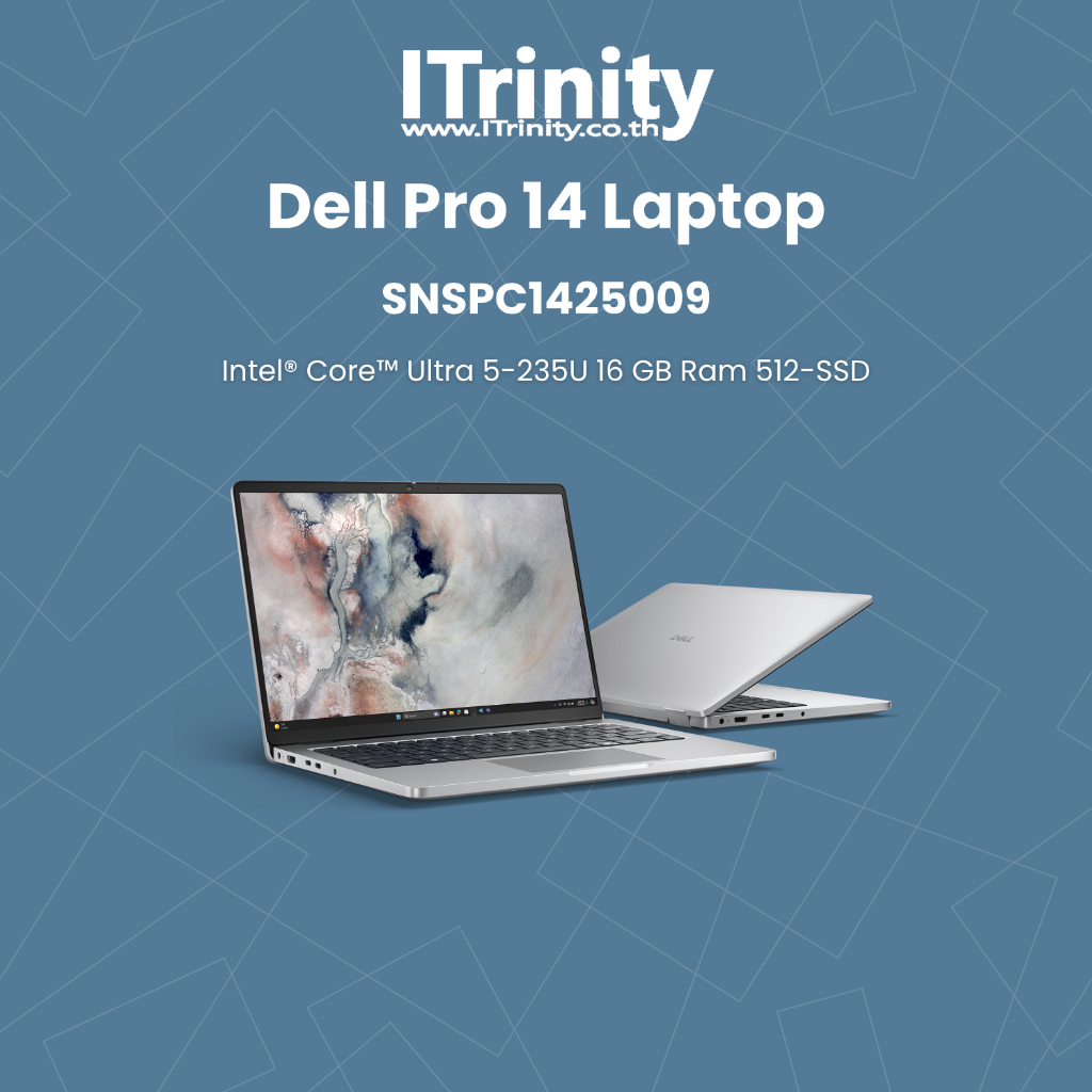 Dell SNSPC1425009 Pro 14 Laptop PC14250 Intel core Ultra 5 รับประกันเครื่อง+แบต 3 ปี on-site