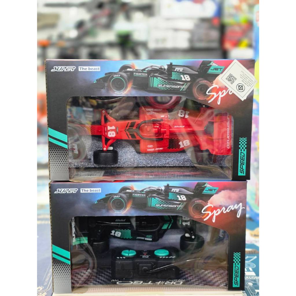 พร้อมส่งในไทย!!  ของเล่นเด็ก รถบังคับ RC F1 ขนาด 1:18 รถของเล่น รถแข่ง Formula1 มีไฟ พ่นควันได้