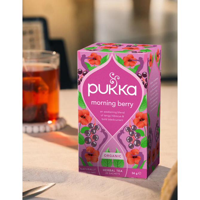 Pukka Morning Berry 20 Tea bags - ชาสมุนไพร-ผลไม้เบอรี่ ออร์แกนิก ไม่มีคาเฟอีน