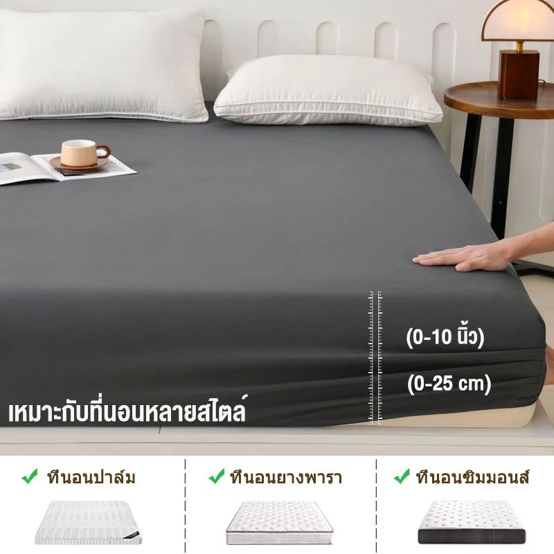ผ้าปูที่นอนกันไรฝุ่น รัดมุมรอบเตียง 3/3.5/5/6 ฟุต thumbnail 4