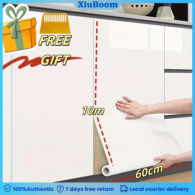 【FREE GIFT】10m.ห้องครัวหินอ่อนฟิล์มกันน้ําเตากันน้ําความชื้น วอลล์เปเปอร์เคาน์เตอร์ตู้ พีวีซีมีกาวในตัว สติกเกอร์เตา