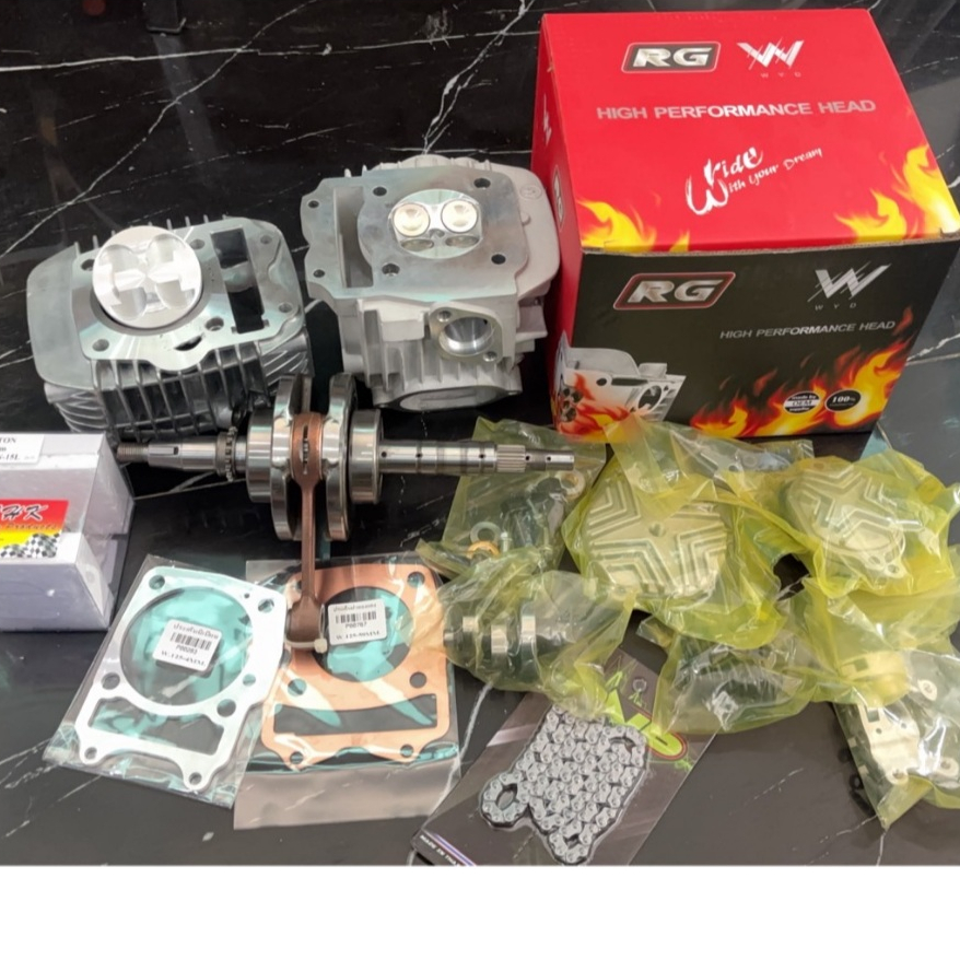 ชุดฝางาน RG+เสื้อ(กลาง) ลูก63,66,67 ชัก5-ชัก7 4V และข้อเหวี่ยงชัก5-ชัก7 ก้านGTO ครบชุด