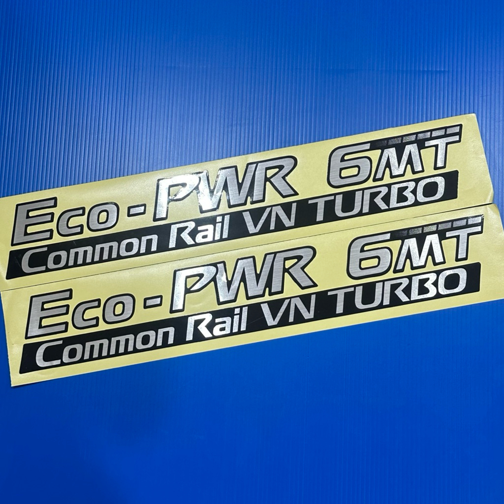 สติ๊กเกอร์* ECO-PWR 6MT สีฟอยเงิน ติดข้างประตู NISSAN นาวารา  (ราคาต่อคู่ มี 2 ชิ้น ) ราคา ถูกที่สุด ดีลบีเคเค แกลเลอรีภาพที่ 2