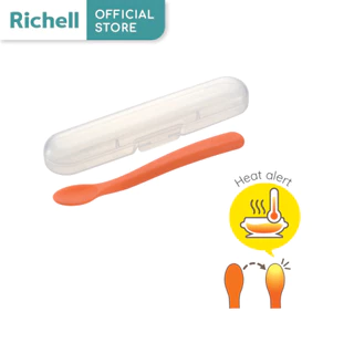 Richell(ริเชลล์) ช้อนป้อนอาหารเปลี่ยนสีตามอุณหภูมิ พร้อมกล่องเก็บ Richell T.L.I Heat Sensing Feeding Spoon with Case