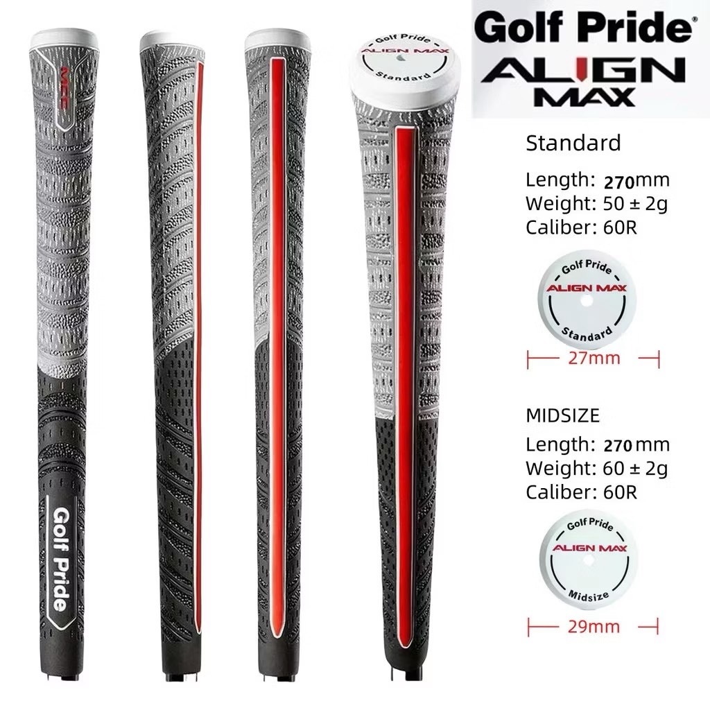 กริพไม้กอล์ฟ แบบ 10 ชิ้น (GGP014) Grip GP Align Max สีเทาดำ Standard/Medium ด้ามจับทำมาจากวัสดุคุณภาพ