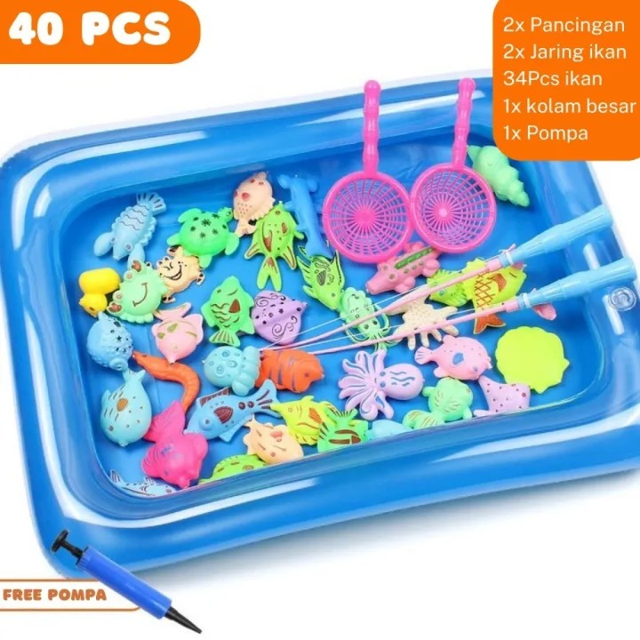 พร้อมส่ง! ของเล่นตกปลาแม่เหล็ก เกมตกปลา Fishing Game Magnet สำหรับเด็ก เซ็ตครบชุด 16-50 ชิ้น แถมฟรี สูบลม (ของเล่นเป่าลม ราคา ถูกที่สุด ดีลบีเคเค แกลเลอรีภาพที่ 9