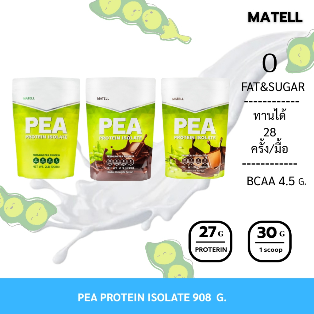 MATELL Pea Protein Isolate พี โปรตีน ไอโซเลท โปรตีนถั่วลันเตา