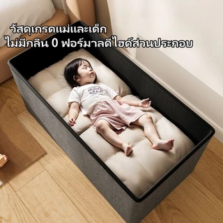 กล่องเก็บของผ้าลินิน สตูลโซฟา กล่องใส่ของ ขนาดใหญ่ พับได้ แข็งแรง สำหรับห้องนอน/ห้องนั่งเล
