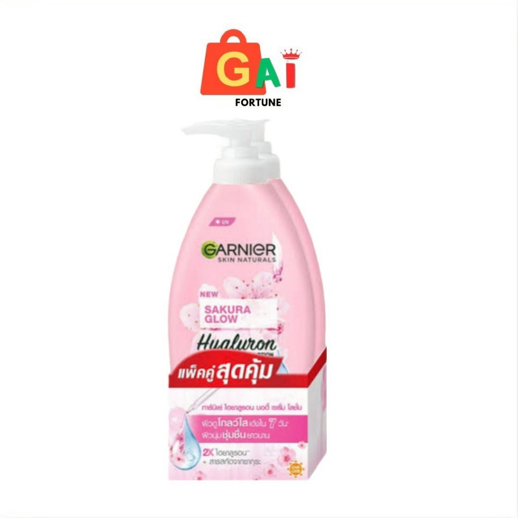 แพ็คคู่ Garnier Bright Sakura Glow Body Lotion 400ml.