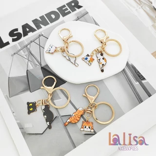พวงกุญแจ รูปแมว หลากหลายสี alloy keychain ZL55