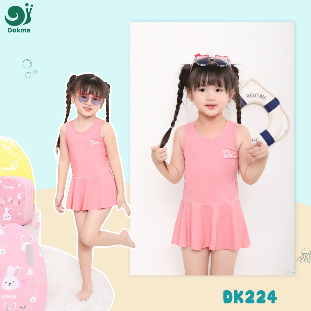 Dokma (1-5ขวบ) ชุดว่ายน้ำเด็กผู้หญิง เนื้อผ้ายืด 4 ทิศทาง DK224 Children's Swimwear (1Y/ 2Y/ 3Y /4Y 