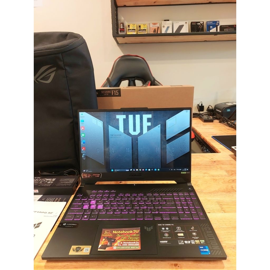 ASUS TUF F15 FX507VV-LP139W (144Hz sRGB100%) i7-13620H RTX4060(140W) RAM16GB.DDR5 SSD512GB.G4 สภาพนา
