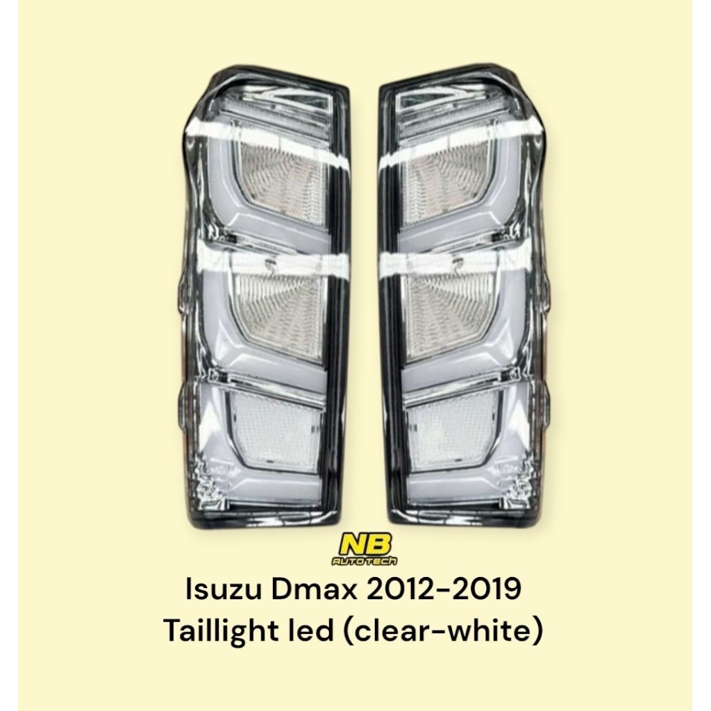 ไฟท้าย Isuzu Dmax ปี2012-2019 ลายไฟ ปี2024 สีชุบ-ขาวใส