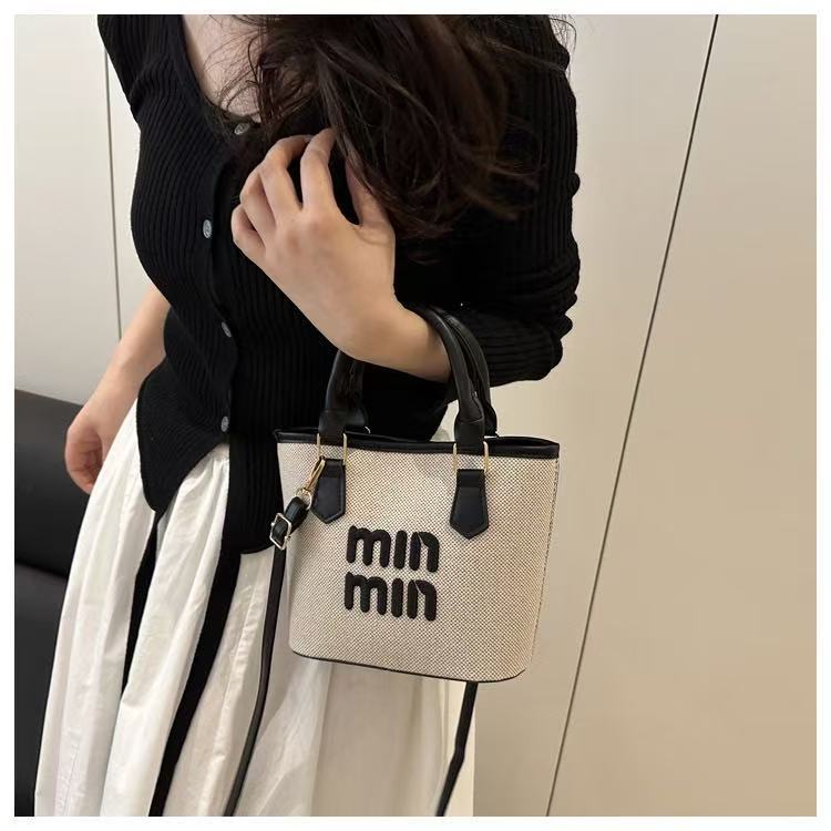 กระเป๋าสะพายข้างสำหรับผู้หญิง กระเป๋าถือทรงถังแบบลำลอง - รูปที่ 6