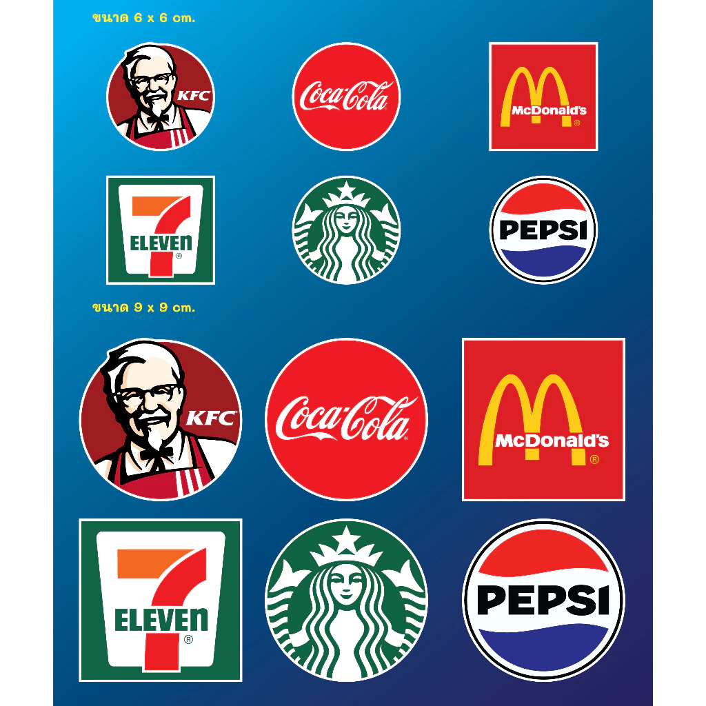 สติกเกอร์ N171 แบรนด์ KFC Star buck PVC กันน้ำ thumbnail 5