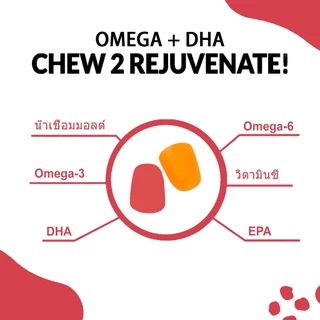 Softher Omega + DHA Kids Gummy โอเมก้า + ดีเอชเอ กัมมี่สำหรับเด็ก วิตามินซีฟัดจ์ 60 Gummies