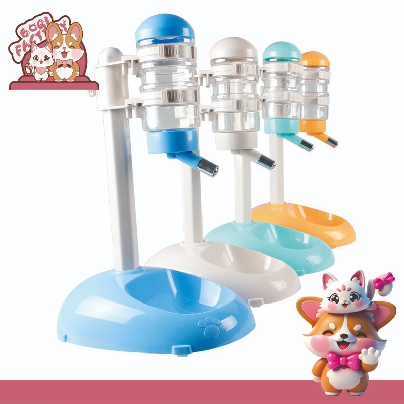 Boqi factory  ที่ให้อาหารและน้ำสัตว์เลี้ยงขวดน้ำดื่มพลาสติก Wall Pet Drinking Fountain and Food Bow P510