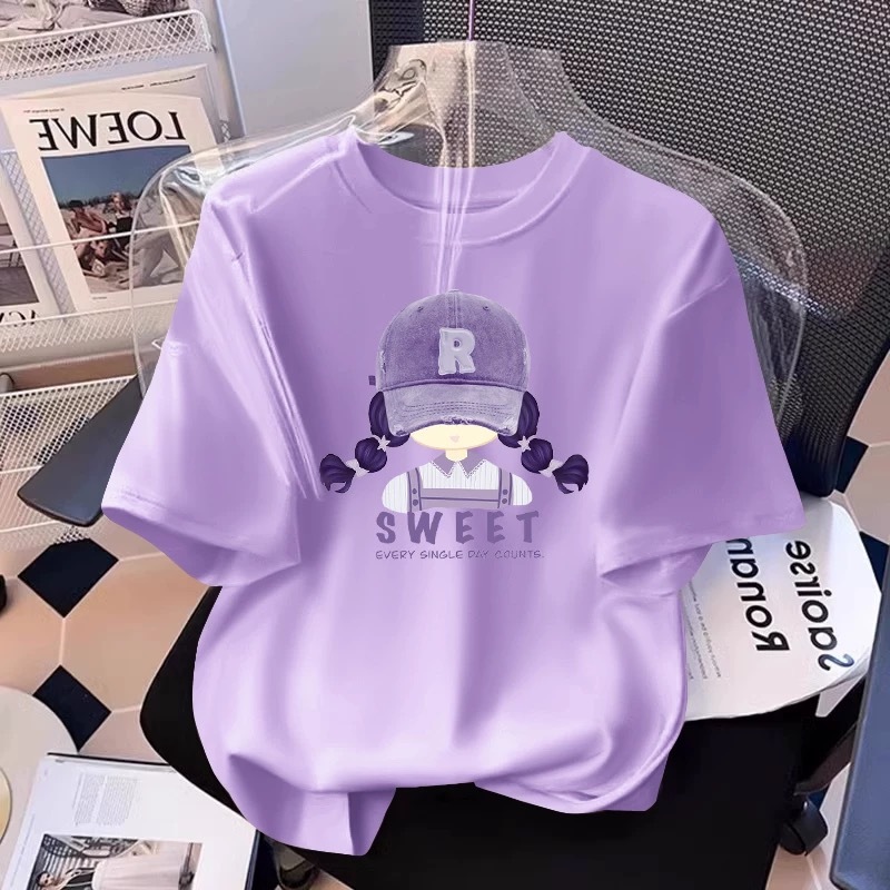 Yout-children เสื้อผ้าเด็กผู้หญิง oversize แฟชั่น สไตล์เกาหลี เสื้อยืด ‘SWEET GIRL’ cotton เสื้อคอกลม cute girl 2025 ราคา ถูกที่สุด ดีลบีเคเค แกลเลอรีภาพที่ 3