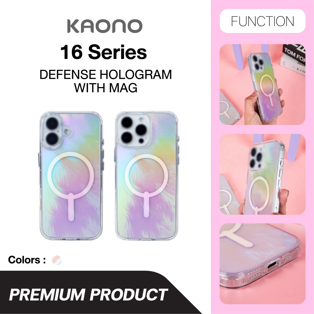 KAONO รุ่น 16 / 16+ / 16 P / 16 PM เคสโฮโลแกรม เคสชาร์จได้ เคสกันกระแทก เคส Defense Hologram Mag Cas