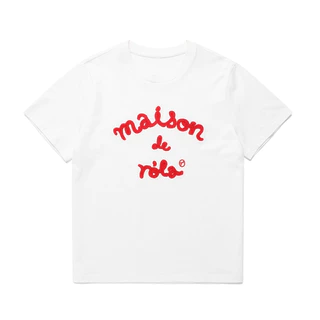 Rolarola Maison De Rola Embroidery T-shirt (White, Pink, Navy, Black, Melange Grey, Charcoal)