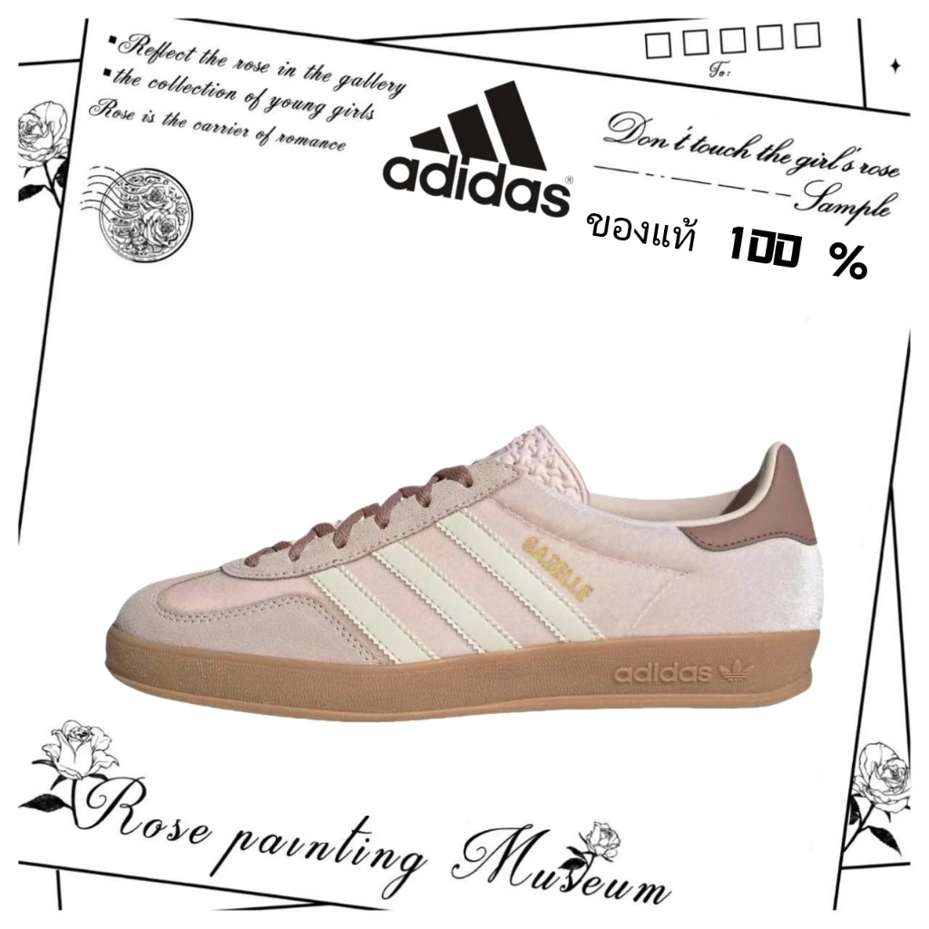 ✨(ของแท้ 100 % )adidas originals Samba OG spezial JR0232 สีขาว/ชมพู