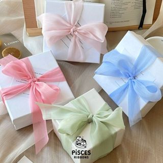 1 ม้วน【5 เมตร】* SILKY SNOW NET – ริบบิ้นตาข่ายเนื้อไหม ผ้าพล…