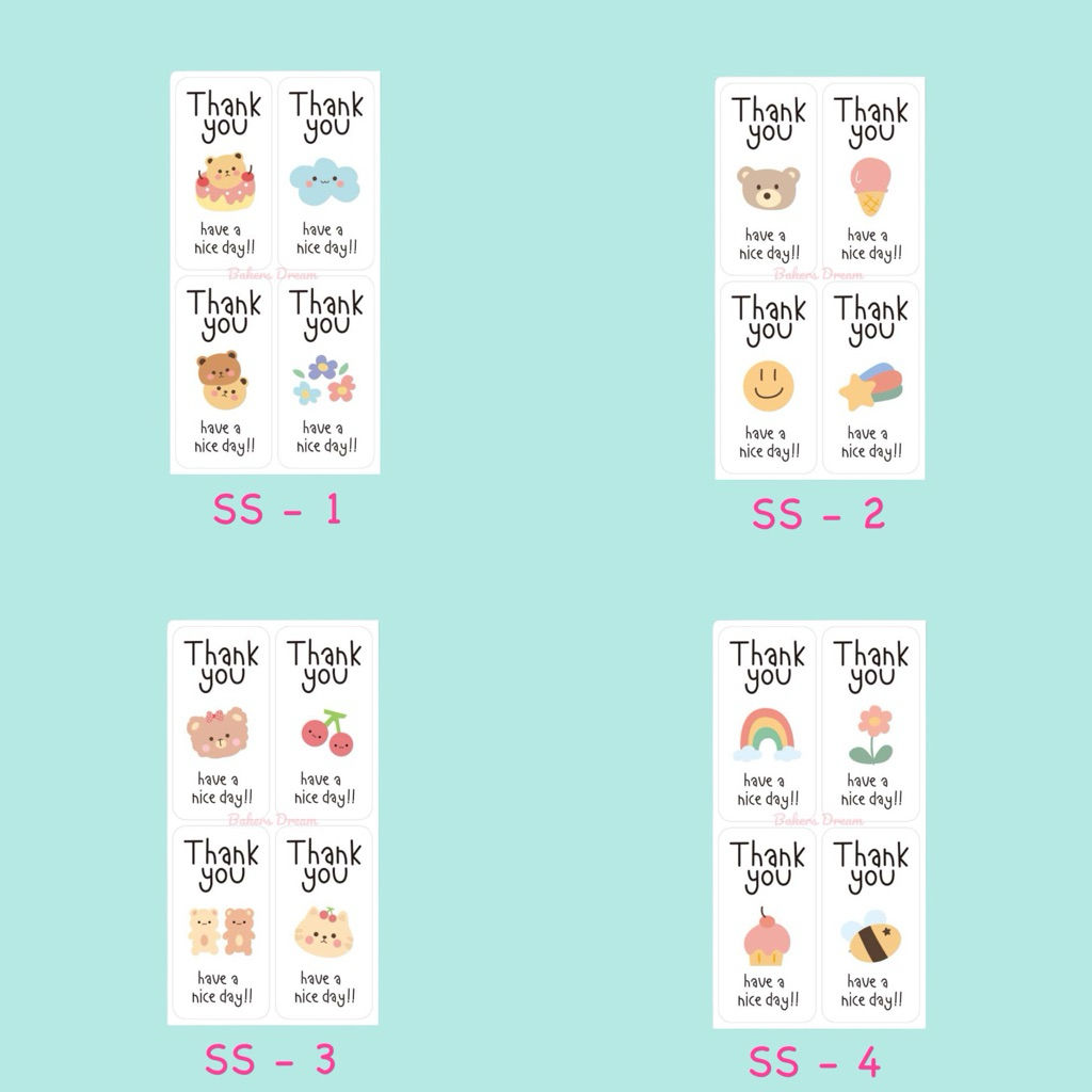 สติ๊กเกอร์ Thank you ยาว 100 ดวง / แพค