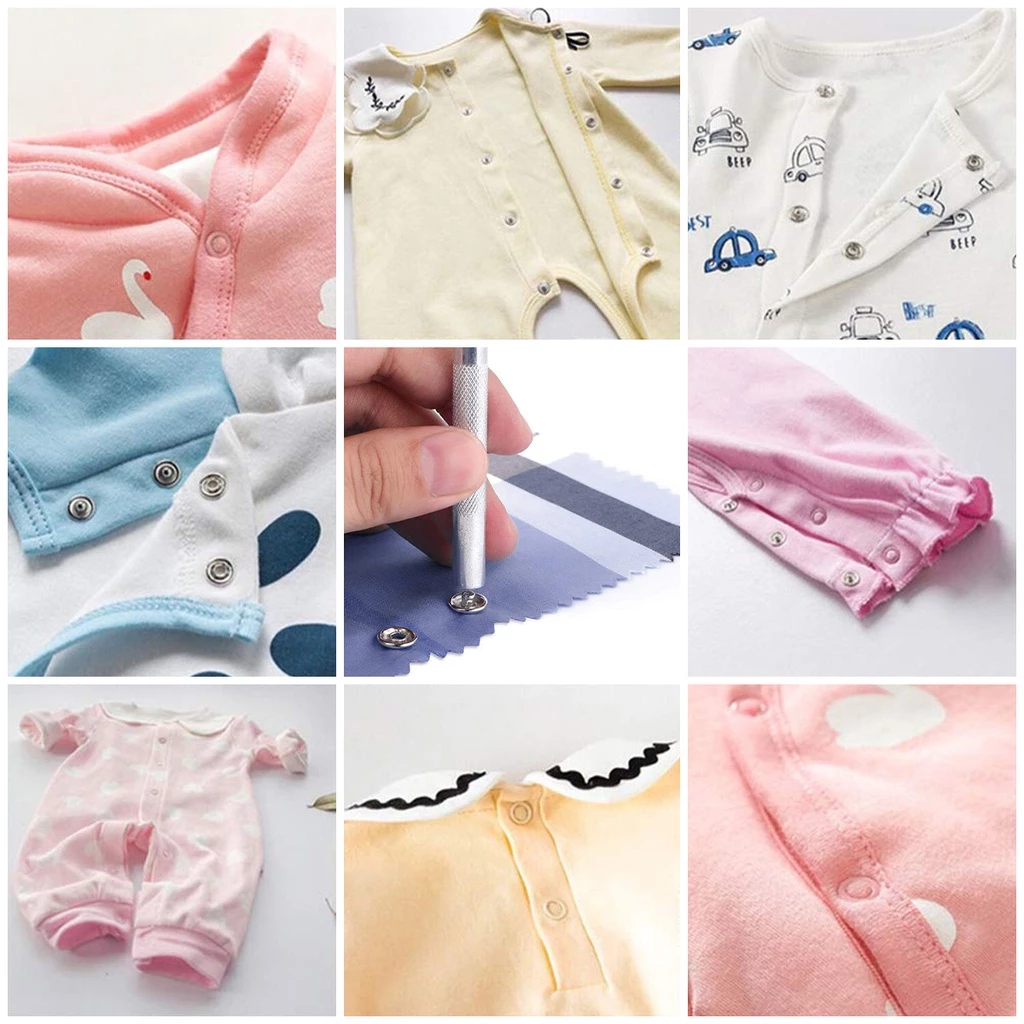 ชุดตอกพร้อมกระดุม 9.5 มม จำนวน 100 ชิ้น ชุดคีมติดกระดุมแป๊ก ชุดกระดุมแป๊ก DIY พร้อมคีมตาไก่ - รูปที่ 4