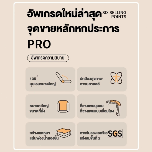 Millera【เบาะสองชั้น】เก้าอี้คอม เก้าอี้เกมมิ่ง 135° เอนหลัง เลือกได้ทั้งแบบมีล้อหรือขาเหล็กนั่งนานๆ ไม่เหนื่อย รูปที่ 7