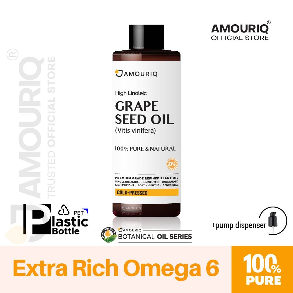 AMOURIQ® นํ้ามันเมล็ดองุ่นสกัดเย็น เกรพซีดออยล์ 100% Grape Seed Grapeseed Oil Cold-Pressed Refined