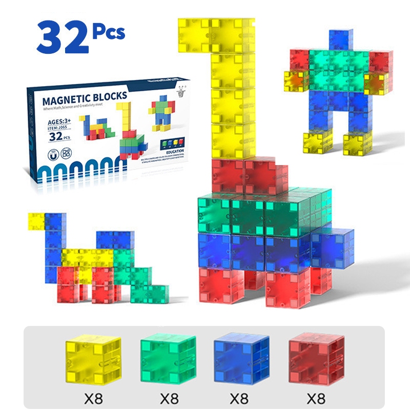 🧲Magnetic Puzzles ตัวต่อแม่เหล็ก DIY 3D บล็อกแม่เหล็ก คิวบ์เรขาคณิต ของเล่นเสริมพัฒนาการ ฝึกสมอง