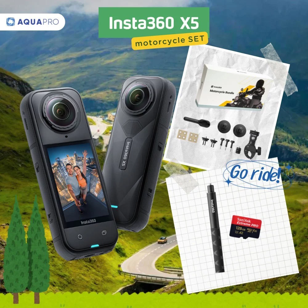 Insta360 X5 เซตกล้อง ของแถมเยอะ Action Camera Set Insta360 X5 8K 360 Action Cam ประกันศูนย์ไทย thumbnail 6