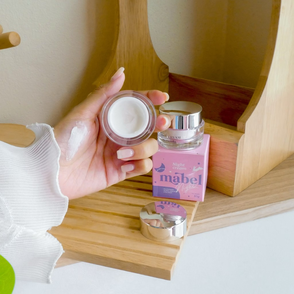 (ของแท้ พร้อมส่ง)ไนท์ครีมเมเบล Mabel 10 กรัม ครีมกลางคืน ครีมหน้าขาว ลดฝ้า กระ จุดด่างดำ