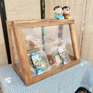 ส่งฟรี ส่งด่วน ตู้ขนมกลางไม้สัก4D.กดสั่งครั้งละ 1 มีบานเลื่อน 57 * 32 * 41 ซมหนัก 9 กิโลกรัม