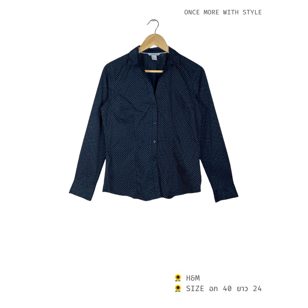 เชิ้ตสีกลมลายจุด H&M (A118)