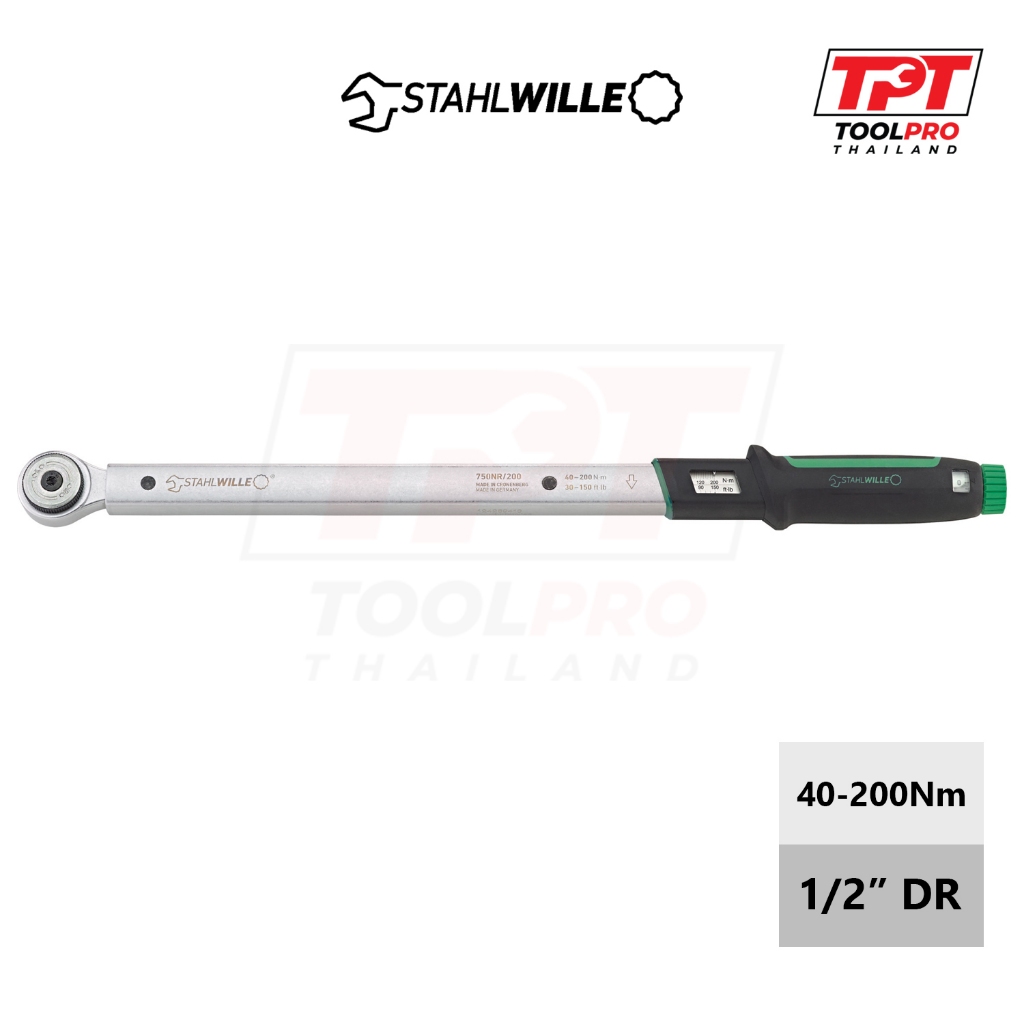 Stahlwille ประแจปอนด์ 1/2" 40-200Nm, 750NR/200 Torque Wrench (50021004)