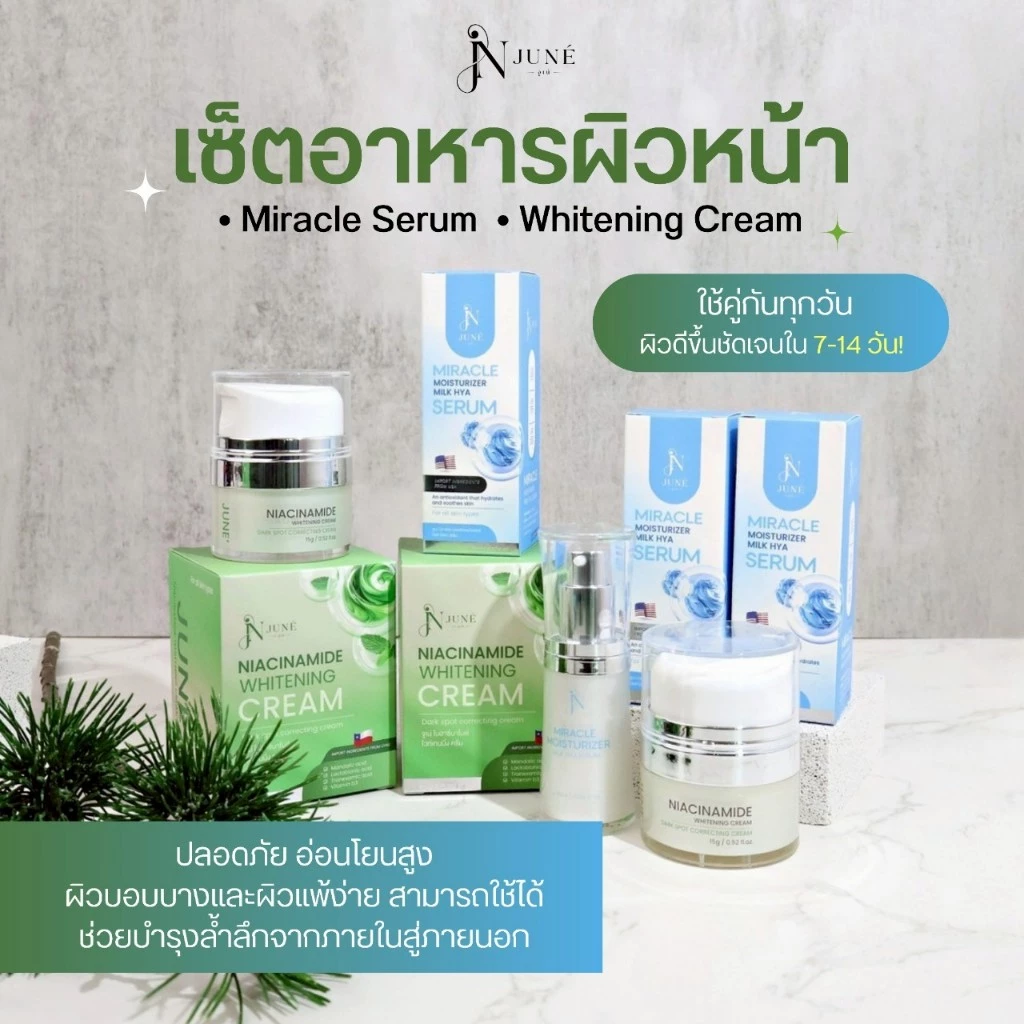 N JUNÉ จูเน่ Set กู้หน้าโทรม 15g. เซ็ตหน้าใส ลดสิว ฝ้า กระ สกินแคร์ Aha บำรุงผิวหน้าหน้าใส thumbnail 7