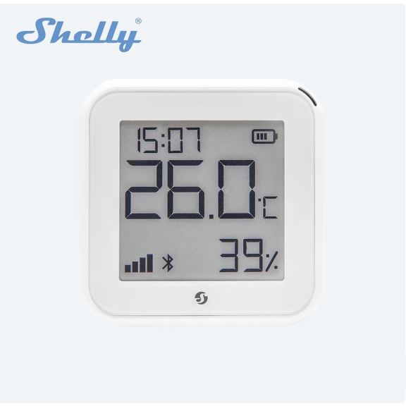 Shelly HT Gen3 เซ็นเซอร์วัดอุณหภูมิและความชื้นแบบ WiFi รองรับ Bluetooth ใช้งานร่วมกับ Alexa, Google Home