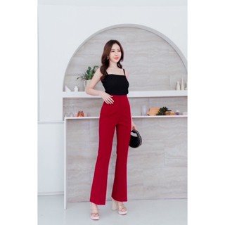 L0030  Beer&Oil กางเกงขายาวเอวสูงขาม้า ผ้าโรเชฟยาว39-40 งานซ…