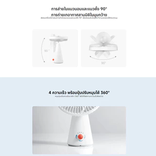 Xiaomi Rechargeable Mini Fan พัดลมเล็ก I พัดลมไร้สายอัจฉริยะแบบ 2 in 1 I แบต 4,000 mAh I พัดลม xiaomi