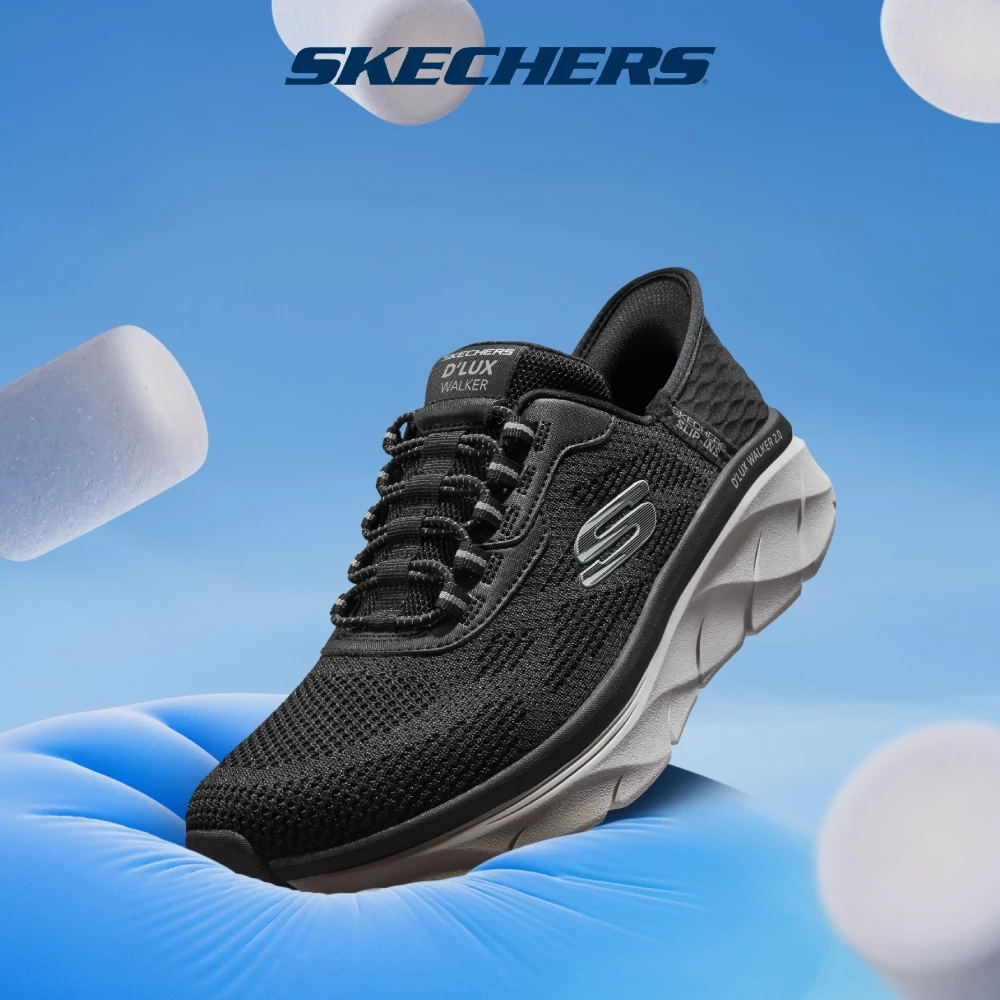 Skechers สเก็ตเชอร์ส รองเท้าลำลองผู้ชาย Men Slip-ins Sport D'Lux Walker 2.0 Rezinate Casual Shoes - 232446-BKGY