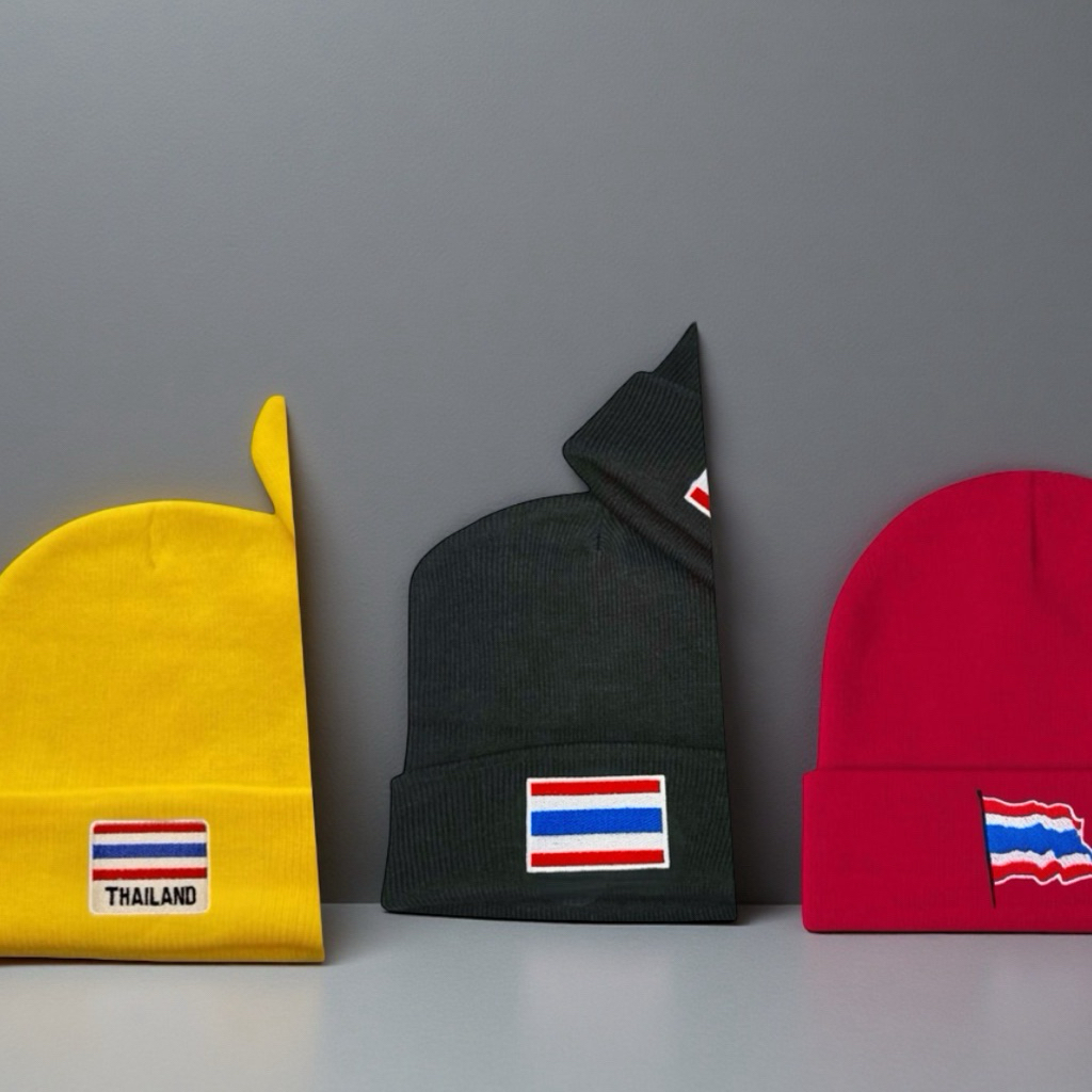 หมวกไหมพรมลายธงไทย🇹🇭 หมวกลายธงชาติไทย ใส่แล้วเท่ เกินต้าน!หมวกBeanie - รูปที่ 6