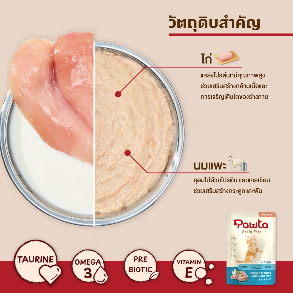 Pawta พอวต้า อาหารแมวชนิดเปียกบรรจุซอง 70 กรัม (รวมรส) - รูปที่ 4