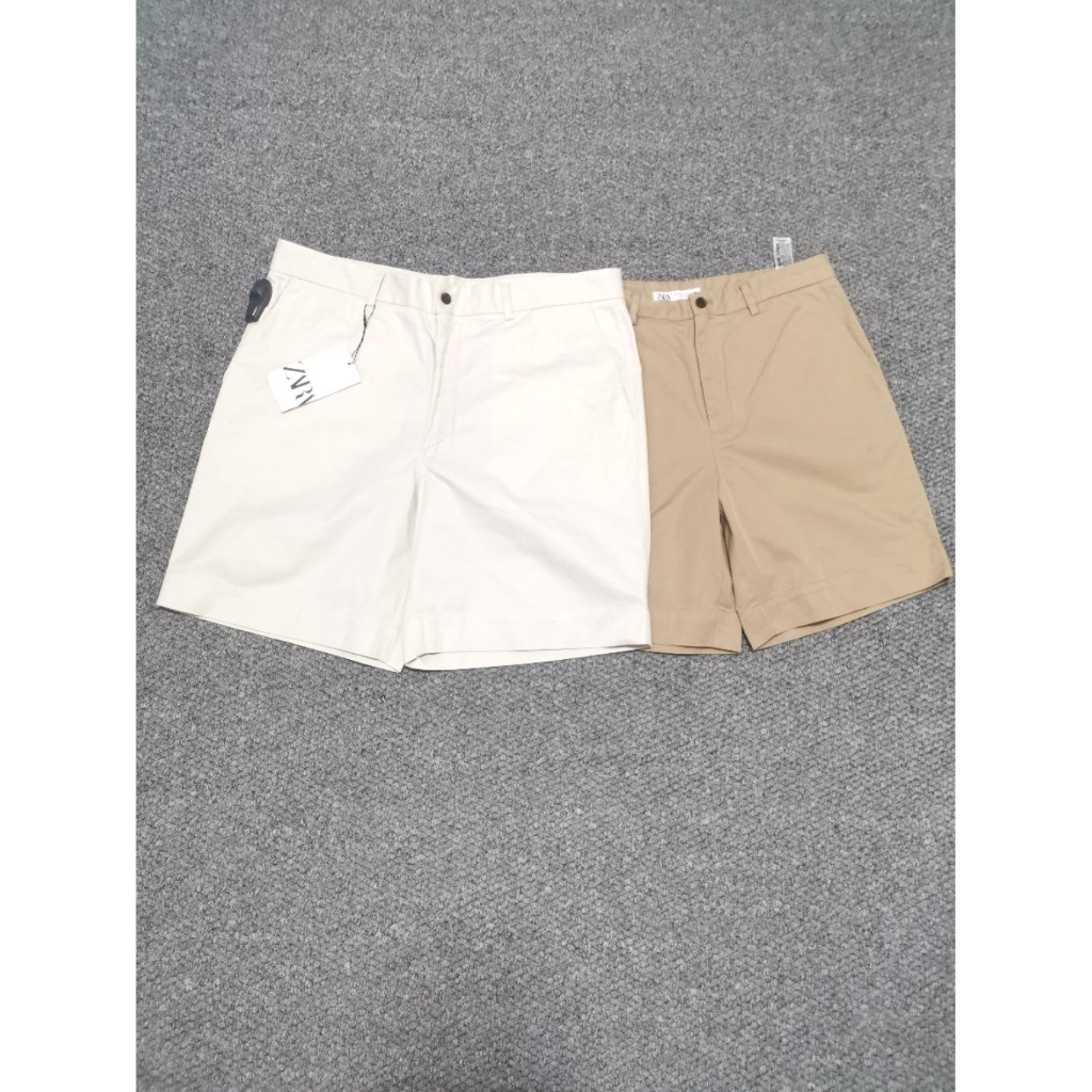 Zara​ กางเกงขาสั้น​ ผู้ชาย​ ผ้าชิโน​ มือ1​ มี2สี